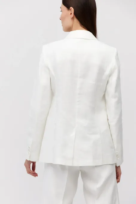 Bílý lněný sako k obleku