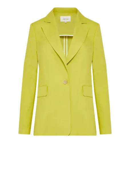 Limetkový lněný blejzr k obleku