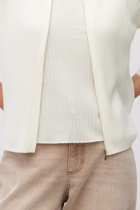 Kardigan na zip s kašmírem