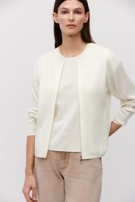 Kardigan na zip s kašmírem