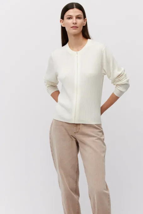 Kardigan na zip s kašmírem