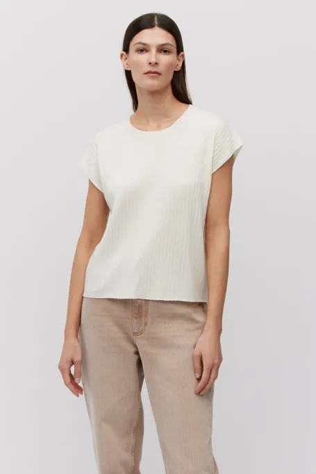 Bílá vlněná halenka s kašmírem