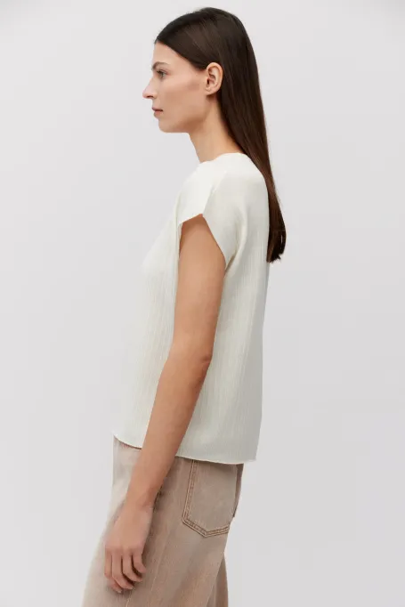 Bílá vlněná halenka s kašmírem