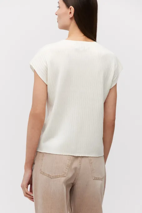 Bílá vlněná halenka s kašmírem