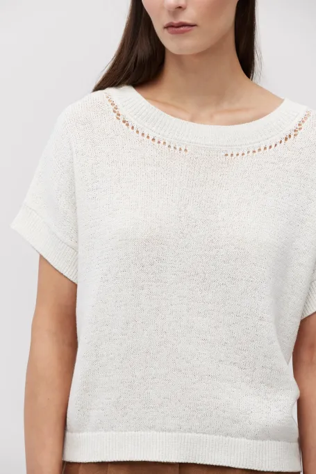 Bílá blůza s lnem