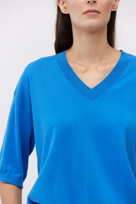 Modrá blůza z hedvábí