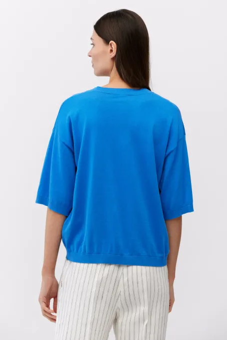 Modrá blůza z hedvábí