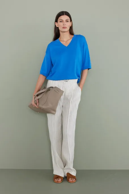 Modrá blůza z hedvábí