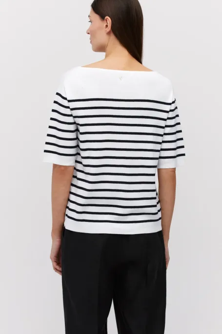 Halenka s hedvábím v pruzích