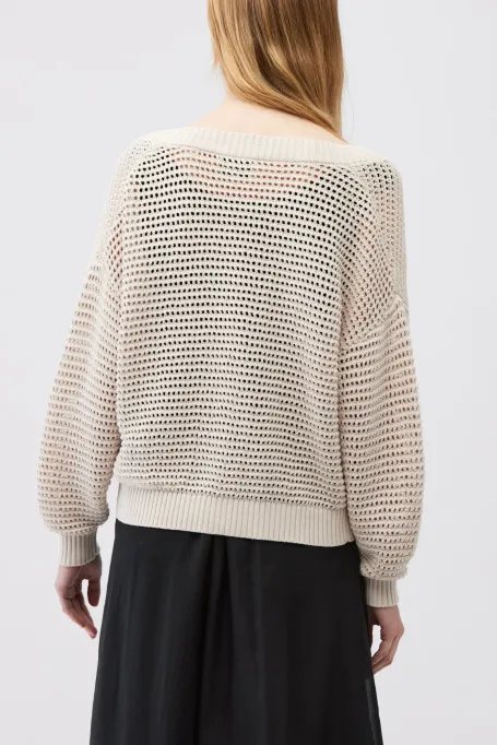 Bežový kardigan s lnem