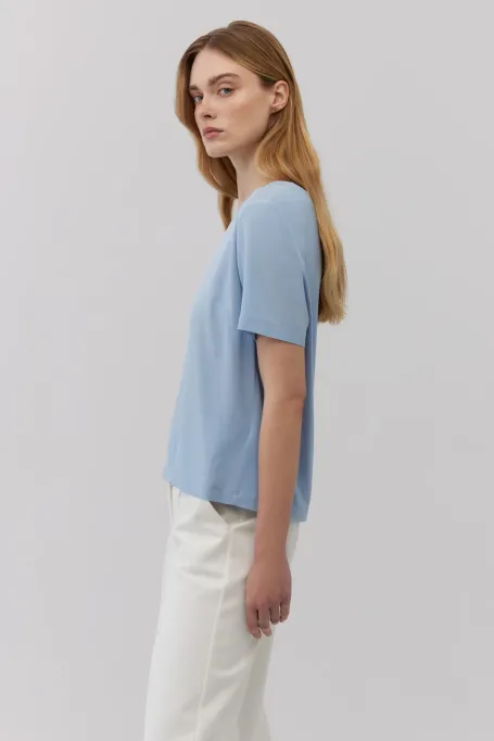 Bledě modrá blůzka s hedvábím Brigitte