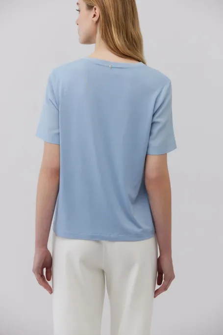 Bledě modrá blůzka s hedvábím Brigitte