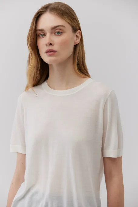 Bílý tričko z merino vlny