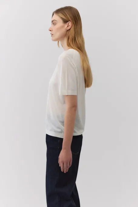 Bílý tričko z merino vlny