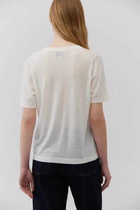 Bílý tričko z merino vlny