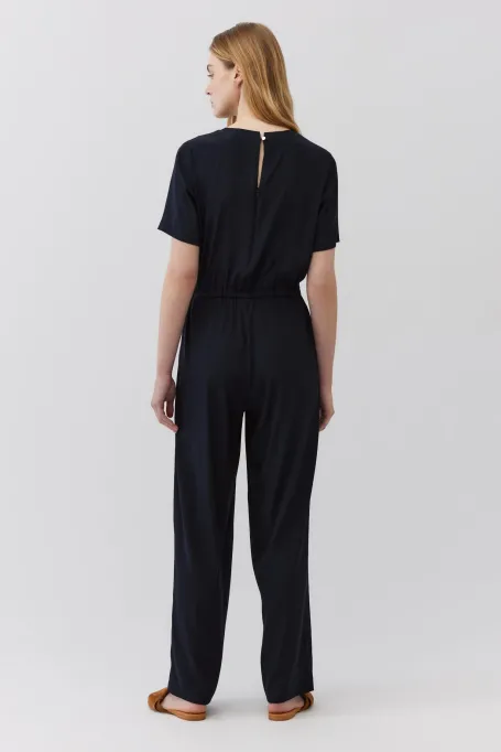 Námořnicky modrý overal z hedvábí