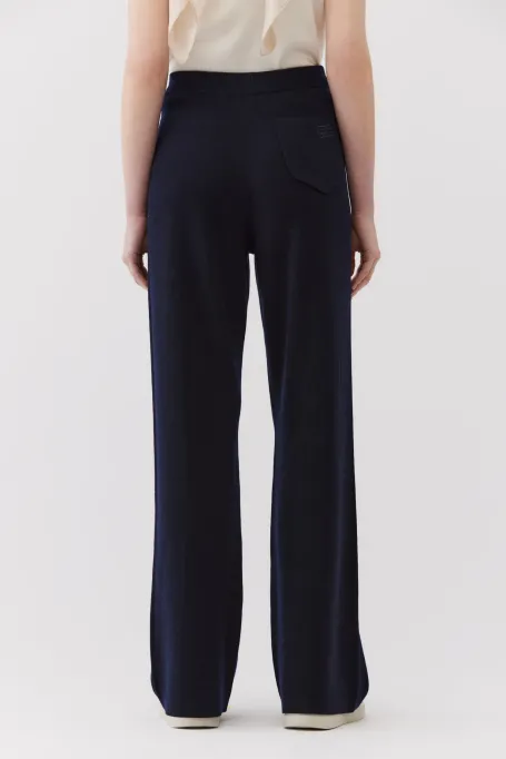 Kalhoty z merino vlny s širokým nohavicí