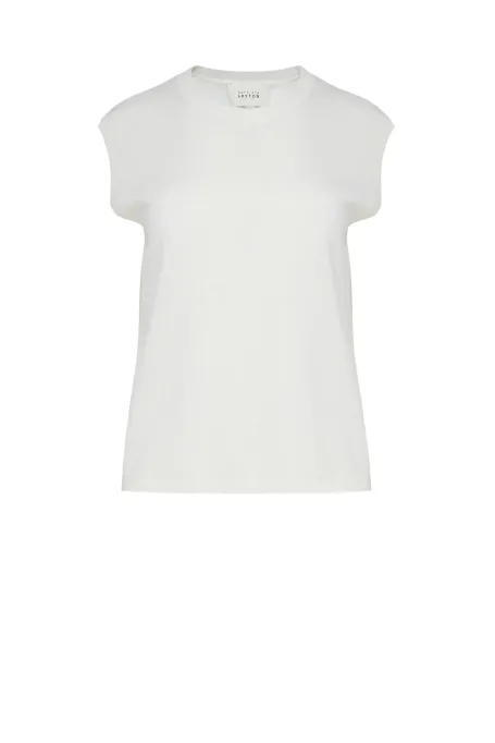 Bílý pletený top s kašmírem