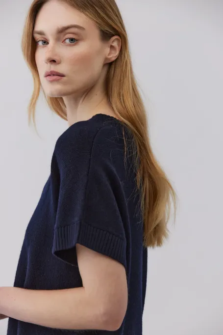 Blůza z merino vlny s V výstřihem