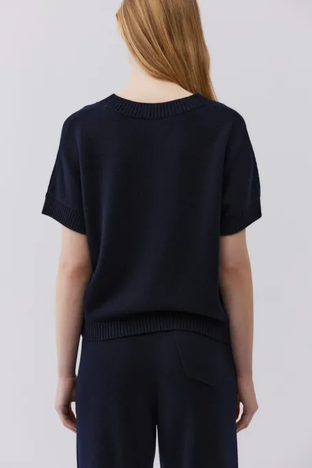 Blůza z merino vlny s V výstřihem