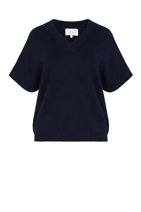 Blůza z merino vlny s V výstřihem