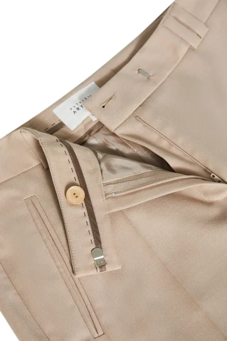 Bežové kalhoty s panenskou vlnou