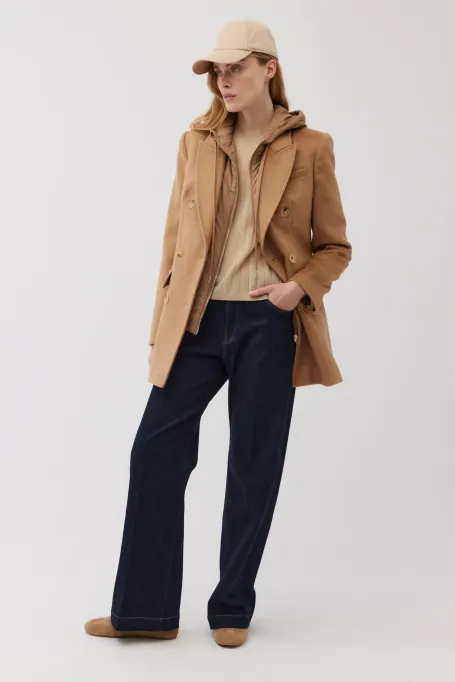 Kamelová bunda z velbloudí vlny