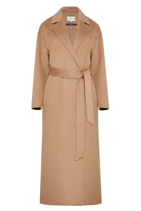 Kamelí kabát z dvoubarevné velbloudí vlny