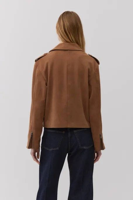 Camelová bunda z jemné kůže