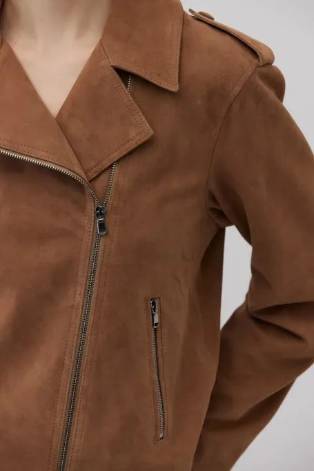 Camelová bunda z jemné kůže