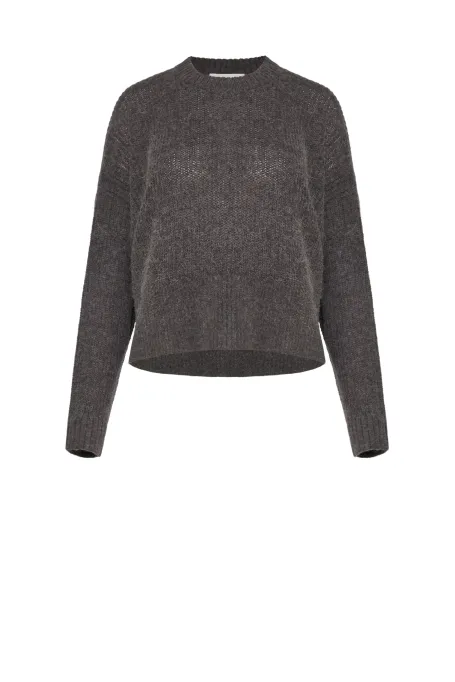 Hnědý svetr s alpakovou vlnou