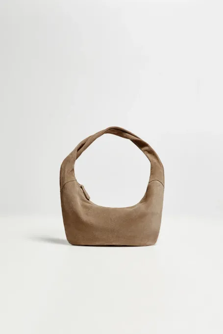 Bežová taška z přírodní semišové kůže