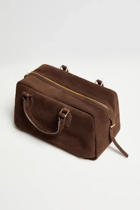 Hnědá taška z přírodní semišové kůže
