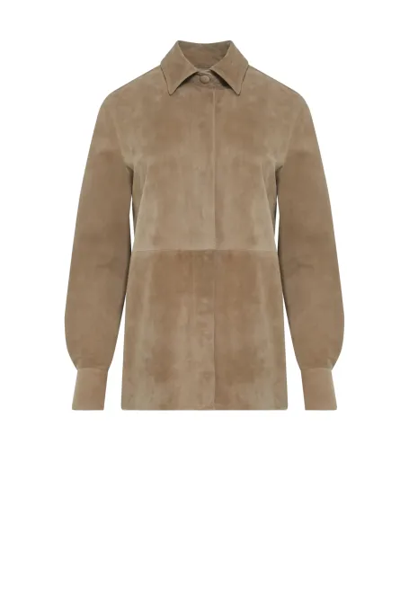 Bežová košile z přírodní semišové kůže
