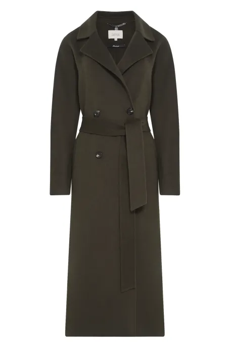 Tmavozelený kabát z hedvábí doubleface