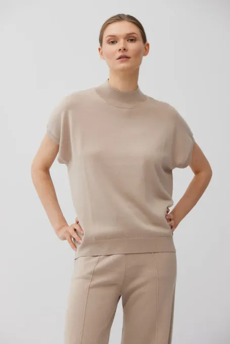 Béžová blůza z merino vlny