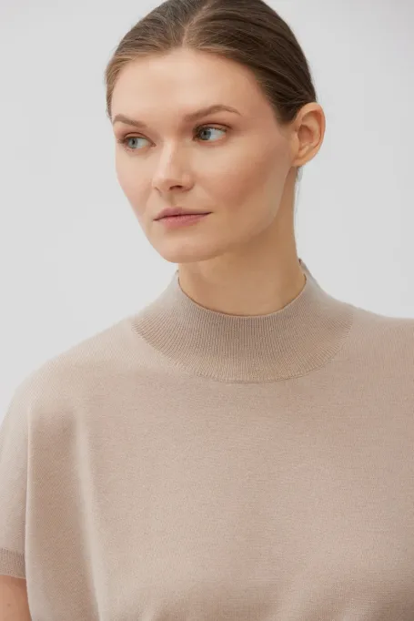 Béžová blůza z merino vlny