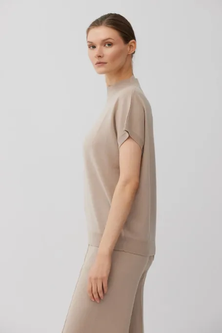 Béžová blůza z merino vlny