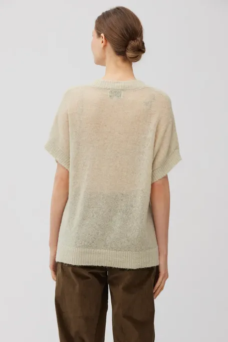 Jasnozelený svetr s alpaka vlnou