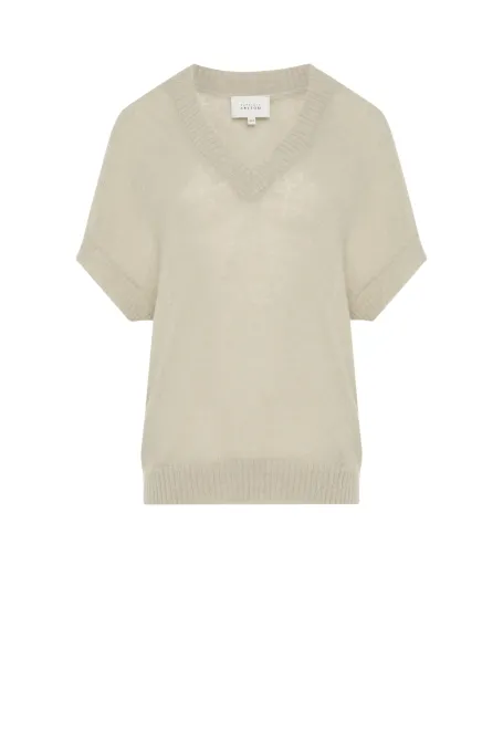 Jasnozelený svetr s alpaka vlnou