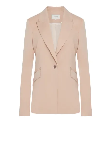 Žaket v pudrově růžové barvě z panenské vlny