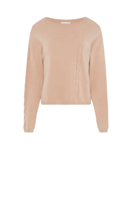 Svetr z kašmíru v pudrově růžové barvě
