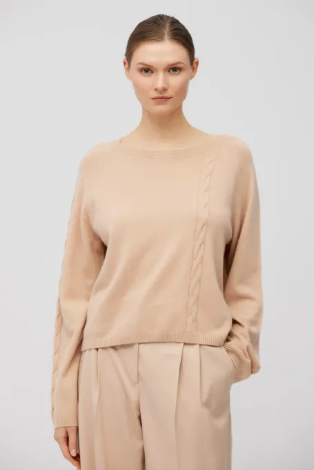 Svetr z kašmíru v pudrově růžové barvě