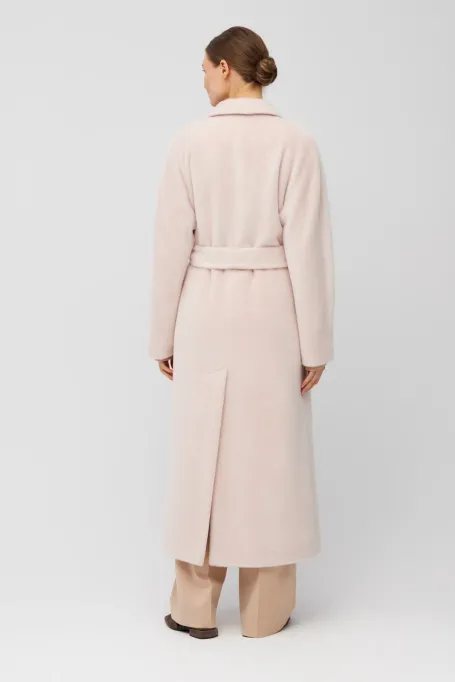 Dwurzędowy prosty płaszcz z baby suri alpaki