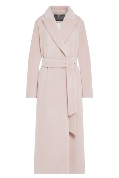 Dwurzędowy prosty płaszcz z baby suri alpaki