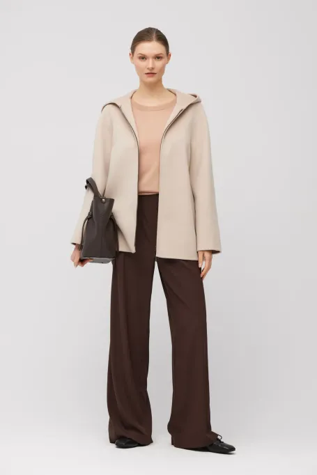 Kurtka z tkaniny doubleface z vlnou a hedvábím