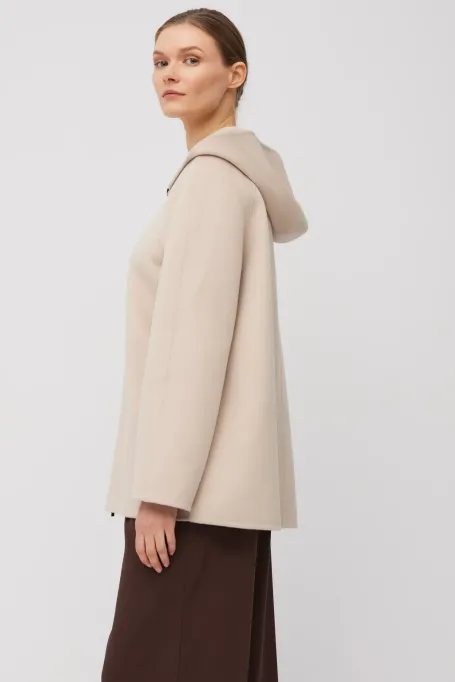 Kurtka z tkaniny doubleface z vlnou a hedvábím