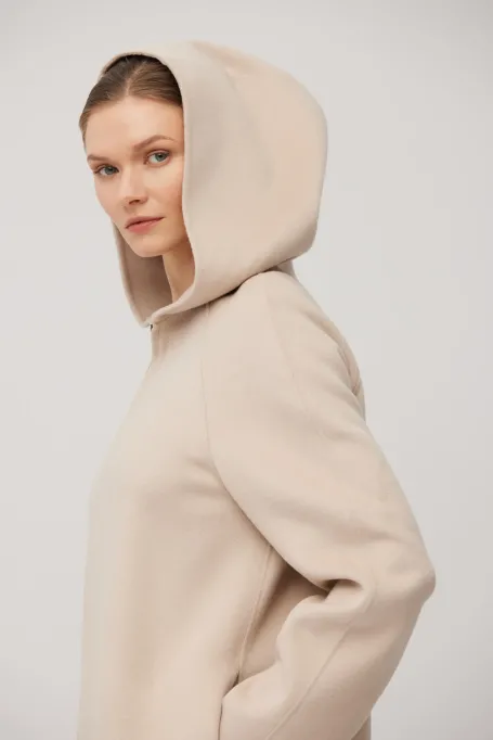 Kurtka z tkaniny doubleface z vlnou a hedvábím