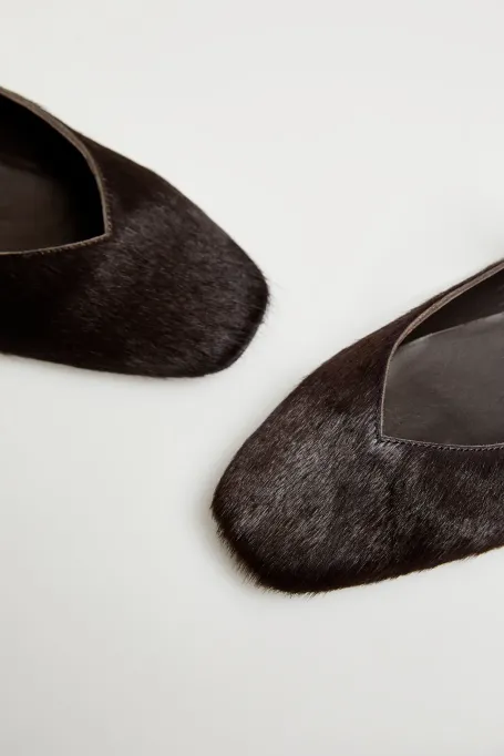 Šněrovací baleríny s delšími chloupky