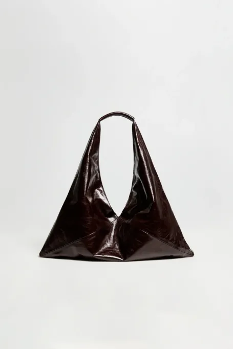 Kožená taška shopper ve tvaru lilku